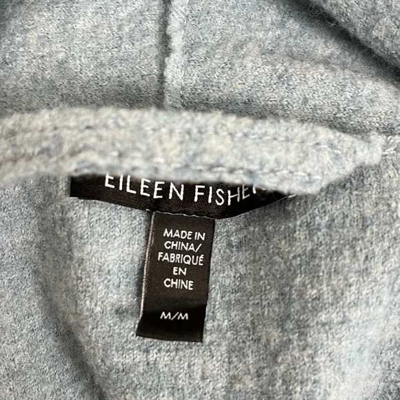 EILEEN FISHER 
Shawl Collar Wool Coat - Blue Steel Medium - Picture 9 of 13